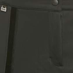 مملوكة مسبقًا Fendi Black Velvet Trim Jersey Stirrup Pants S