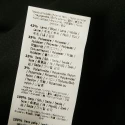 مملوكة مسبقًا Fendi Black Floral Patterned Wool Blend Open Front Coat S