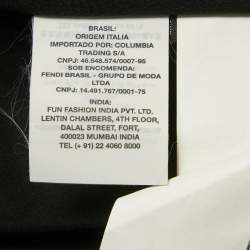 مملوكة مسبقًا Fendi Black Floral Patterned Wool Blend Open Front Coat S