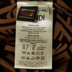 Pre Owned سترة تريكو بنية زوكا فندي مقاس صغير جداً (إكس سمول)