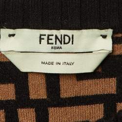 Pre Owned سترة تريكو بنية زوكا فندي مقاس صغير جداً (إكس سمول)