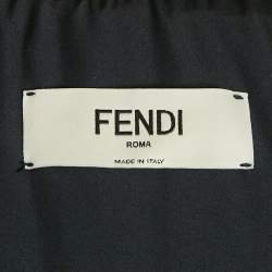 مملوكة مسبقًا Fendi Black Holographic Synthetic Quilted Down Detachable Fur Jacket S