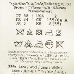 مملوكة مسبقًا معطف كيب من مزيج الصوف بلون الكريم فندي مقاس صغير