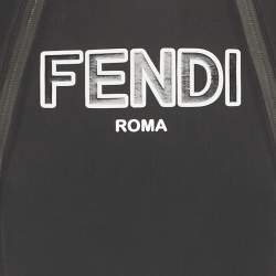 مملوكة مسبقًا جاكيت تزلج من قماش جيرسيه تقني بطبعة شعار أسود من فيندي مقاس صغير (سمول)