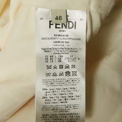 مملوكة مسبقًا Fendi Cream Leather Pocket Wool Belted Shirt L