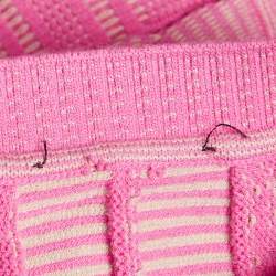 مملوكة مسبقًا سترة فنْدي تريكو بكابل مزج صوف وردي مقاس صغير (سمول)