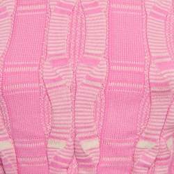 مملوكة مسبقًا سترة فنْدي تريكو بكابل مزج صوف وردي مقاس صغير (سمول)