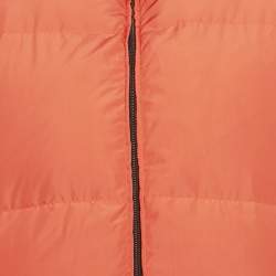 Pre Owned Fendi Brown/Orange Zucca Print Synthetic Reversible Puffer Jacket M