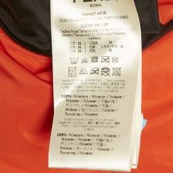 Pre Owned Fendi Brown/Orange Zucca Print Synthetic Reversible Puffer Jacket M