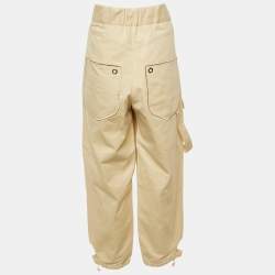 Pre Owned Fendi Beige Cotton Belted Cargo Pants M