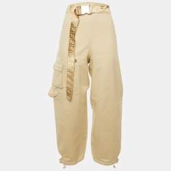 مملوكة مسبقًا Fendi Beige Cotton Belted Cargo Pants M
