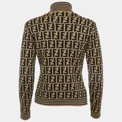 مملوكة مسبقًا Fendi Vintage Brown Zucca Wool Knit Turtle Neck Pullover M