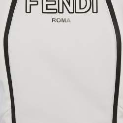 مملوكة مسبقًا Fendi White Logo Print Technical Jersey Ski Jacket M