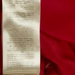 مملوكة مسبقًا Fendi Red Floral Print Brocade Mock Neck Maxi Dress S