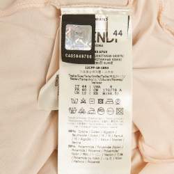 Pre Owned Fendi Green/Cream FF Stretch Knit Pencil Skirt M