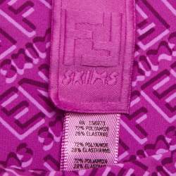 مملوكة مسبقًا Fendi Pink Logo Printed Stretch Knit Bodysuit L