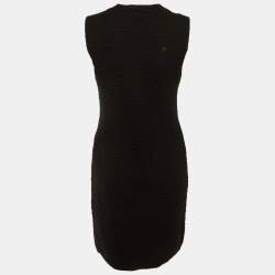 Pre Owned فستان فندي حياكة بنقش أسود قصير مقاس متوسط