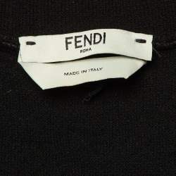 Pre Owned فستان فندي حياكة بنقش أسود قصير مقاس متوسط