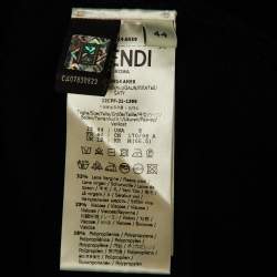 Pre Owned فستان فندي حياكة بنقش أسود قصير مقاس متوسط