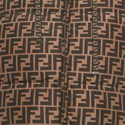 Pre Owned جاكيت دراجين قابلة للعكس فنجي بنمط زوكا صناعي بني/أزرق مقاس متوسط