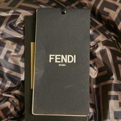 Pre Owned جاكيت داون قابل للعكس نايلون بطباعة زوكا زرقاء فيندي × فيلا مقاس صغير (سمول)