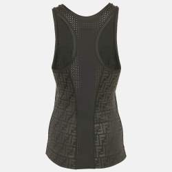 Pre Owned توب فندي تانك جيرسي زوكا أسود مقاس متوسط