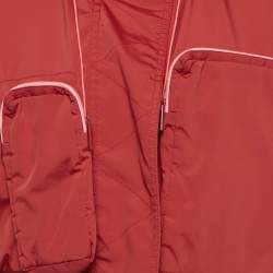 مملوكة مسبقًا Fendi Red Synthetic Amor Short Hooded Jacket XS