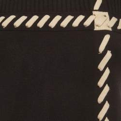 مملوكة مسبقًا Fendi Black Rib Knit Lace-Up Top S