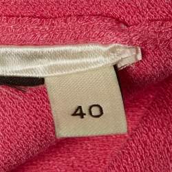 Pre Owned توب فندي تريكو مضلع بأربطة لون وردي مقاس صغير (سمول)