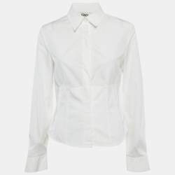 مملوكة مسبقًا Fendi White Cotton Corset Shirt S