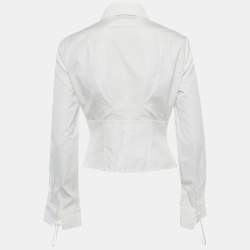 Pre Owned Fendi White Cotton Corset Shirt S