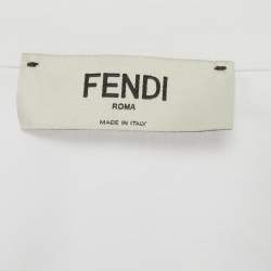 Pre Owned Fendi White Cotton Corset Shirt S