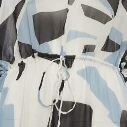 Pre Owned فساتين فندي سروال سارونغ حريري مطبوع بأشكال هندسية متعددة الألوان مقاس صغير (سمول)