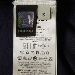 مملوكة مسبقًا Fendi Navy Blue Palace Print Jersey T-Shirt S