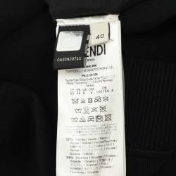 مملوكة مسبقًا سويتشرت فيندي كارليتو أسود بفرو المنك على الأطراف وتيشيرت جيرسي مقاس صغير (سمول)