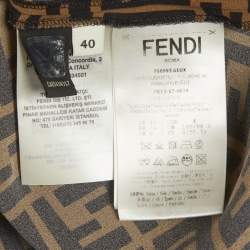 مملوكة مسبقًا قميص فندي حرير بني أكمام طويلة مقاس صغير