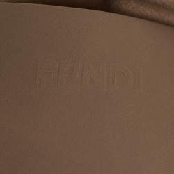 Pre Owned Fendi Beige Zucca Print Reversible Hooded Jacket L