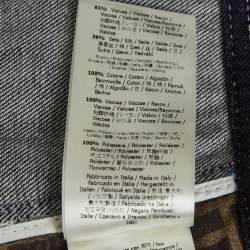 Pre Owned جاكيت فيندي إكس فيلا أزرق بخط شعار مع أزرار أمامي بمقاس متوسط 