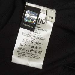 Pre Owned فستان فندي جيرسيه جاكار أسود صغير - سمول