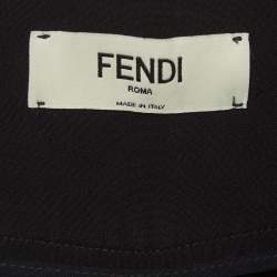 Pre Owned Fendi Black Crepe Wide Leg High Rise Trousers S