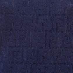 Pre Owned Fendi Blue FF Jersey Top and Skirt Set S/M