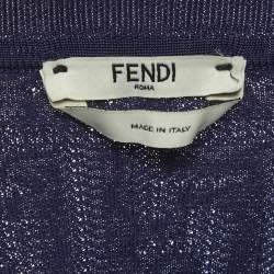 Pre Owned Fendi Blue FF Jersey Top and Skirt Set S/M