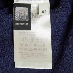 Pre Owned Fendi Blue FF Jersey Top and Skirt Set S/M