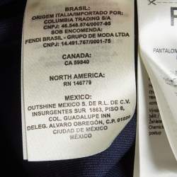 Pre Owned Fendi Blue Gabardine Trousers S