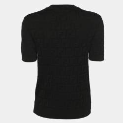 Pre Owned Fendi Black FF Knit T-Shirt S