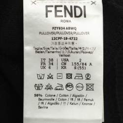Pre Owned Fendi Black FF Knit T-Shirt S