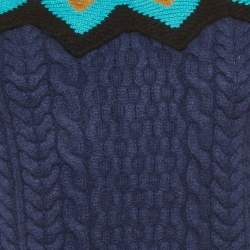 Pre Owned بلوفر فندي تريكو بكابل ديكور انتارسيا أزرق مقاس وسط (ميديام)