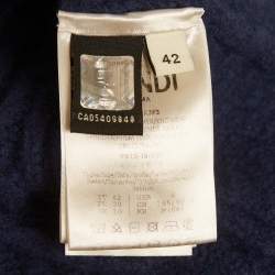 Pre Owned بلوفر فندي تريكو بكابل ديكور انتارسيا أزرق مقاس وسط (ميديام)