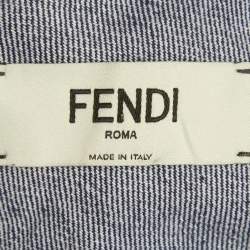 Pre Owned Fendi Blue Denim Belted Mini Dress S