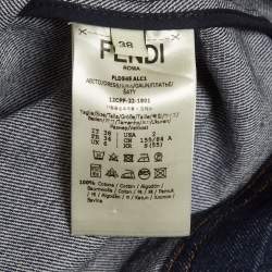 Pre Owned Fendi Blue Denim Belted Mini Dress S